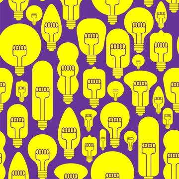 Light bulb pattern seamless. background Retro lightbulb. vector ornament Illustrazione stock