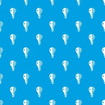 Light bulb pattern seamless blue 스톡 일러스트