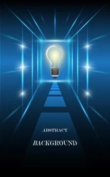 Light bulb with Perspective grid creative idea concept Stock Illustration