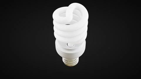 Light Bulb Perspective View01 Black Background Stock Illustration