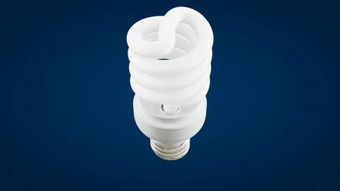 Light Bulb Perspective View01 Blue Background Stock Illustration