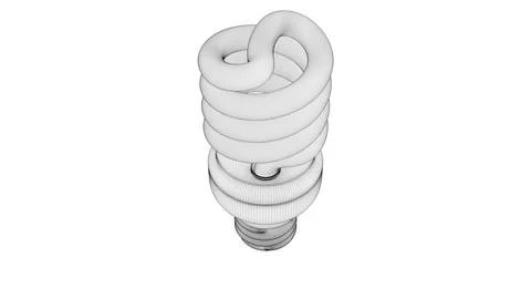 Light Bulb Perspective View01 Wireframe Stock Illustration