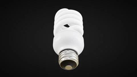Light Bulb Perspective View02 Black Background Stock Illustration