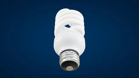 Light Bulb Perspective View02 Blue Background Stock Illustration