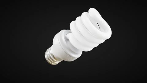 Light Bulb Perspective View03 Black Background Stock Illustration