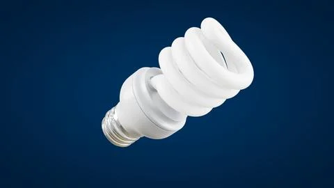 Light Bulb Perspective View03 Blue Background Stock Illustration
