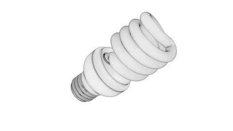 Light Bulb Perspective View03 Wireframe Stock Illustration