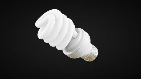 Light Bulb Perspective View04 Black Background Stock Illustration