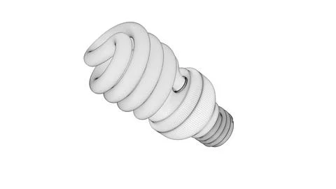 Light Bulb Perspective View04 Wireframe Stock Illustration