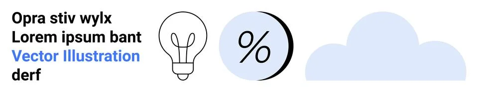 Light Bulb, Pie Chart, and Cloud Graphics for Business and Education Content Illustrazione stock