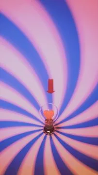 Light bulb with pixelated heart shaped filament under radial striped backgr.. Fotos de archivo