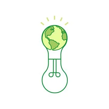 Light bulb with planet earth inside. Earth hour. Stock Illustration