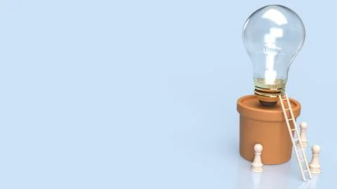 The light bulb in plant for creative or energy concept 3d rendering Stock Illustration
