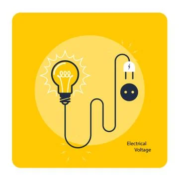 Light bulb with plug on cord - icon, electricity and voltage concept Stock-Illustration