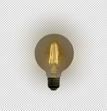 Light Bulb PNG Idea Solution Thought Isolated Transparent Glow See Through Foto stock