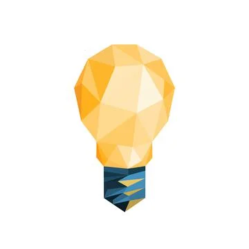 Light bulb polygon art image. vector illustration icon idea Stock Illustration