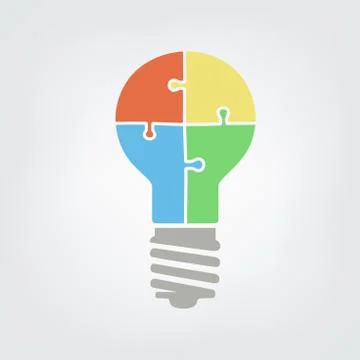Light bulb puzzle Stock-Illustration