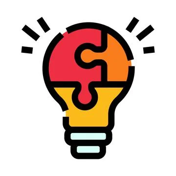 Light bulb with puzzle pieces representing solution concept Stockillustratie