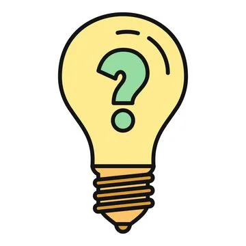 Light bulb with question mark, concept for problem solving Stock Illustration
