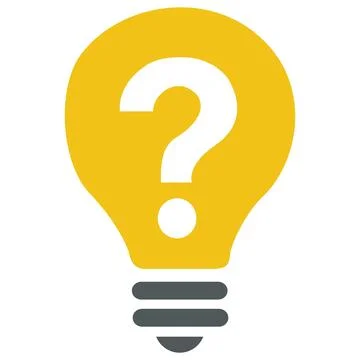 Light bulb with question mark icon. Creative idea concept. Stock Illustration