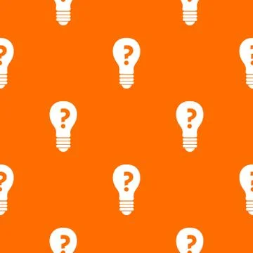 Light bulb with question mark inside pattern seamless Stock Illustration