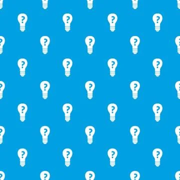 Light bulb with question mark inside pattern seamless blue イラスト素材