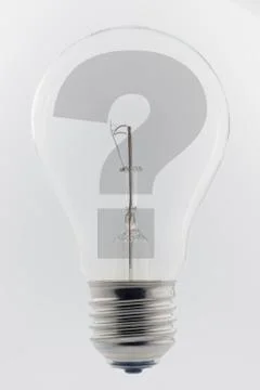 Light bulb with a question mark. Stock Photos