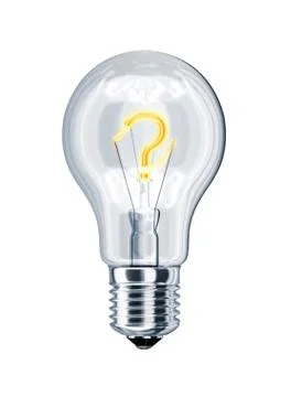 Light bulb with question mark at the place of incandescence. Stock Illustration