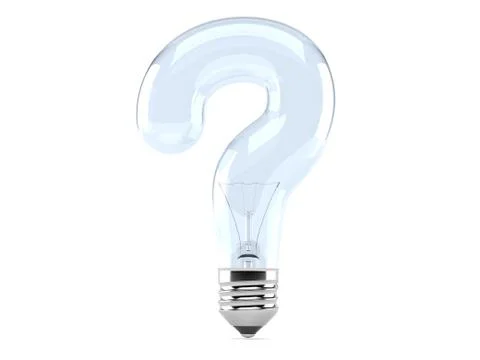 Light bulb in question mark shape Stock Illustration