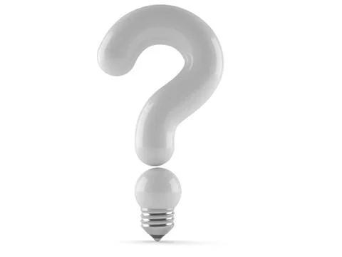 Light bulb in question mark shape Stock Illustration