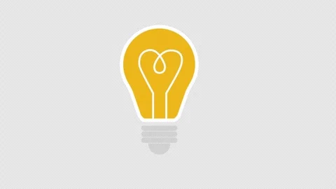 A light bulb with rays of light shining icon concept loop animation video w.. Stock Footage 266093837