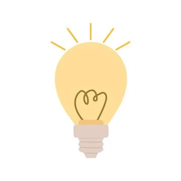 Light bulb with rays shine. Energy, creative thinking and idea symbol. Stock Illustration