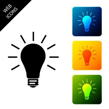 Light bulb with rays shine icon isolated on white background. Energy and idea Stock Illustration