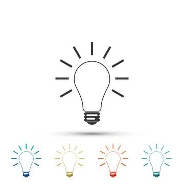 Light bulb with rays shine icon isolated on white background. Energy and idea イラスト素材