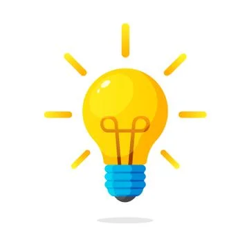 Light bulb with rays shine Stock Illustration