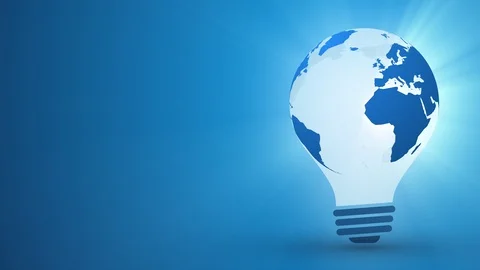 Light bulb with rays the world idea concept motion background loop Stock Footage 108769109