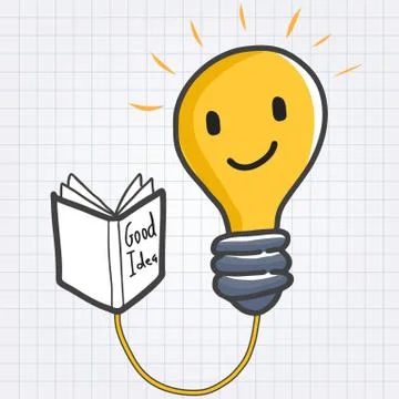 Light bulb reading book Stock Illustration