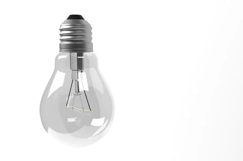 Light bulb, Realistic 3d render image on white Stock Photos