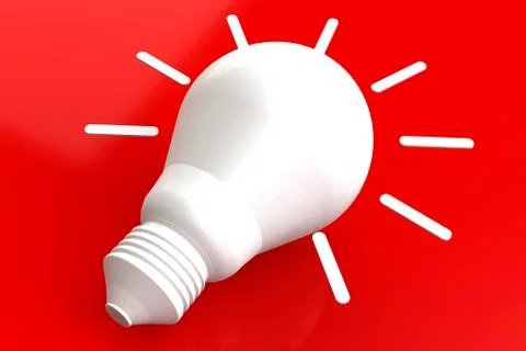 Light bulb with red background Stock Illustration