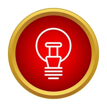 Light bulb red button creating new ideas concept Stock Illustration