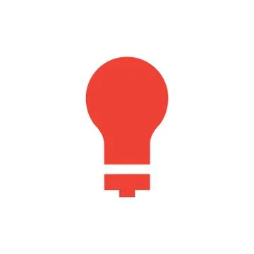Light Bulb Red Icon On White Background. Red Flat Style Vector Illustration. Stock Illustration