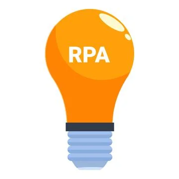 Light bulb representing rpa robotic process automation Stock Illustration