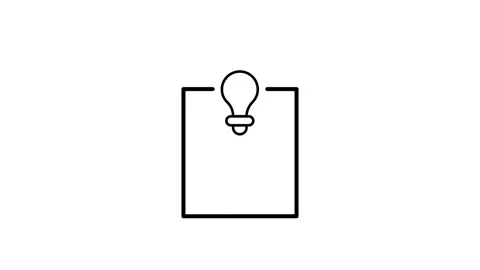 A light bulb resting on a paper document, symbolizing ideas or inspiration. Stock Footage 334095164