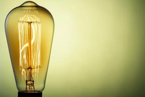 Light bulb retro. Edison's Light. Place for Your text. Stock Photos
