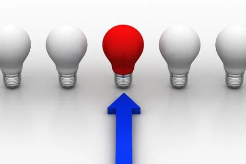 Light bulb in a row Free Stock Illustration