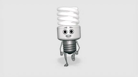 Light Bulb Runing Looped Alpha Channel Stock Footage 167306224