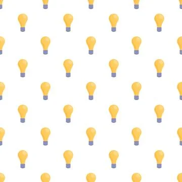 Light bulb seamless pattern representing ideas and inspiration Stock Illustration