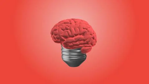 Light bulb in shape of human brain Illustrazione stock