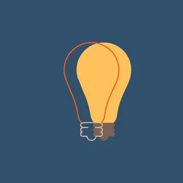 Light Bulb Shape as Inspiration Concept. Flat Style. Stock Illustration