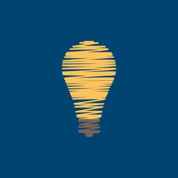 Light Bulb Shape as Inspiration Concept. Flat Style. Illustrazione stock